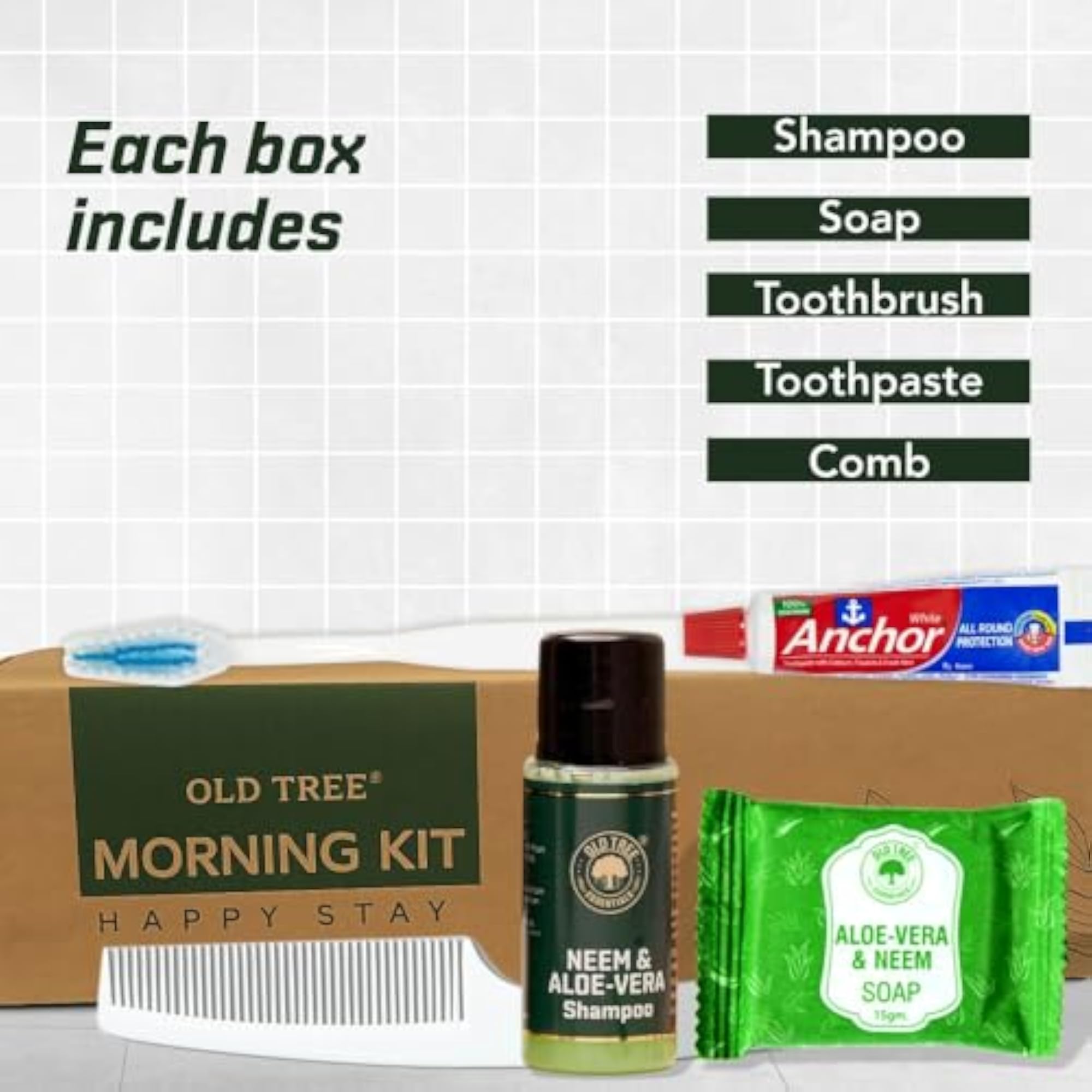 Pack of 50 Hotel Guest Toiletry Kits with Shampoo & Soap